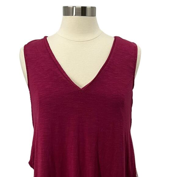 ANTHRO DELETTA Layered Maroon V-Neck Top Sz MD - Picture 7 of 9